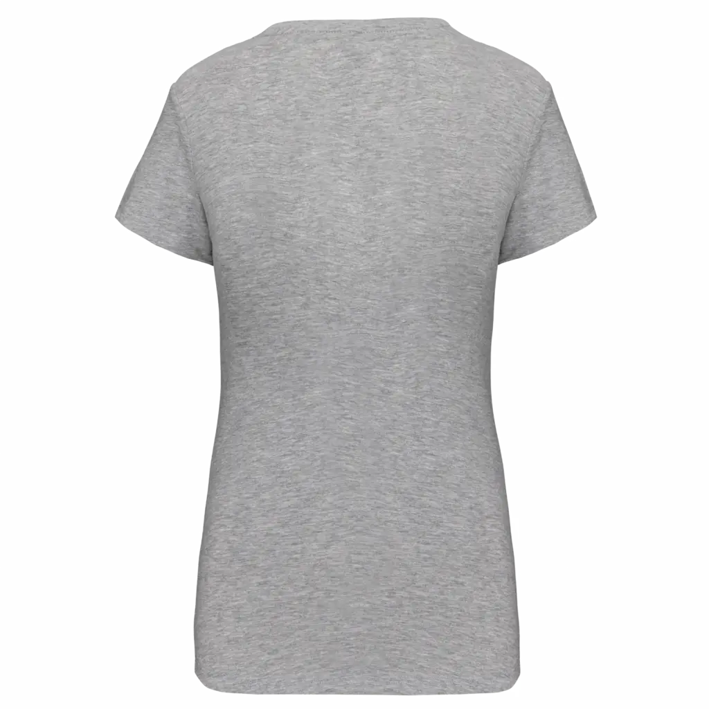 Dames-T-shirt ronde hals korte mouwen, light grey heather — productfoto 12