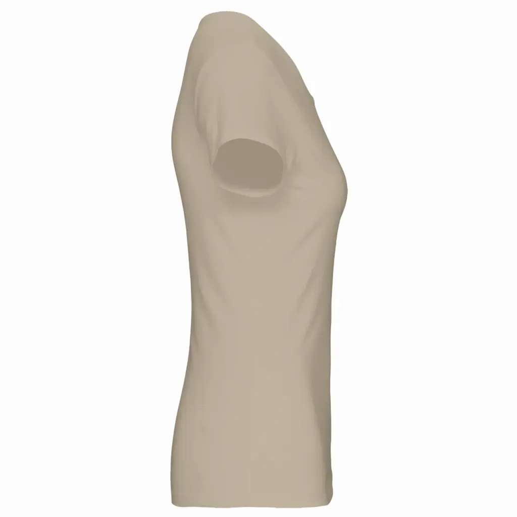 Dames-T-shirt ronde hals korte mouwen, light sand — productfoto 13