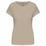 Dames-T-shirt ronde hals korte mouwen, light sand — productfoto 14
