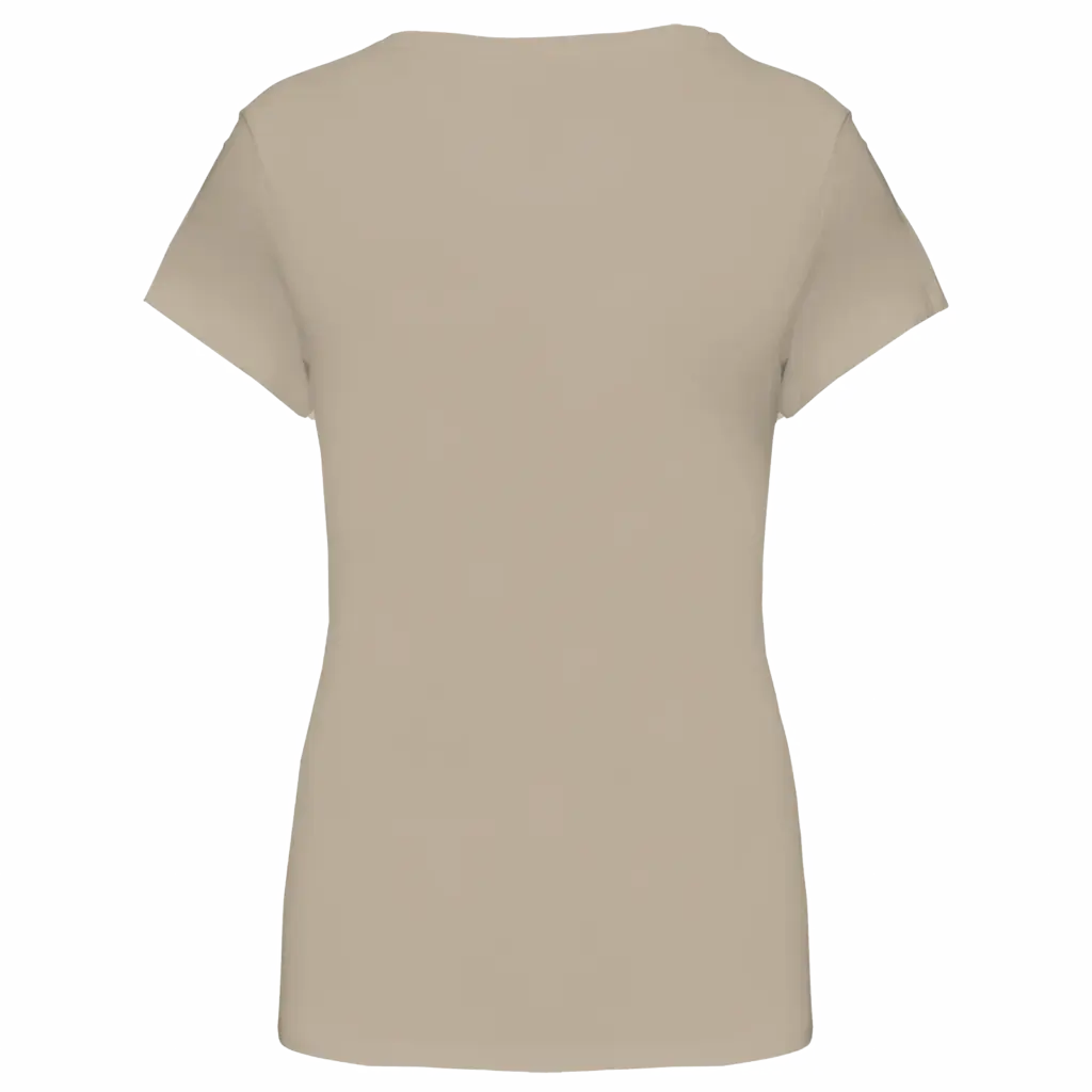 Dames-T-shirt ronde hals korte mouwen, light sand — productfoto 15