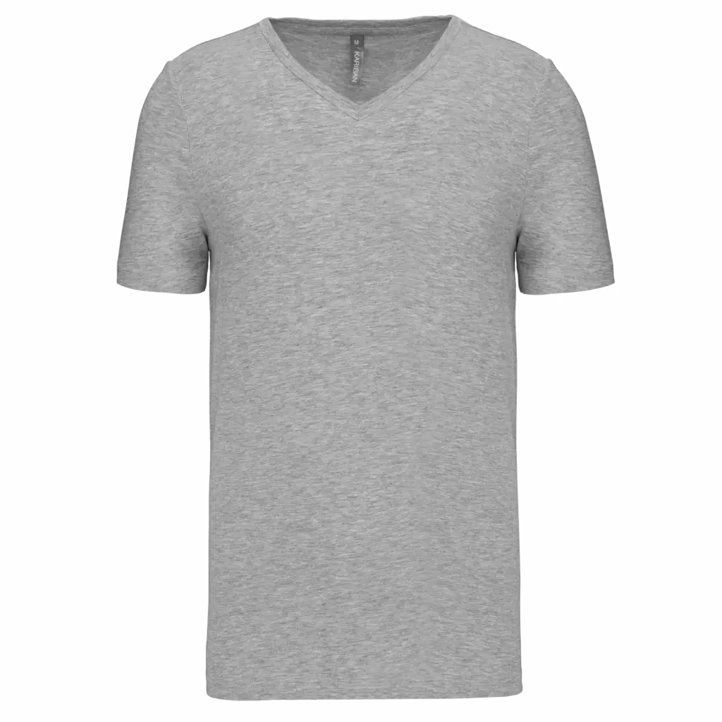 T-shirt korte mouwen V-hals, light grey heather — productfoto 19