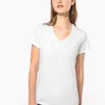 Dames-T-shirt V-hals korte mouwen