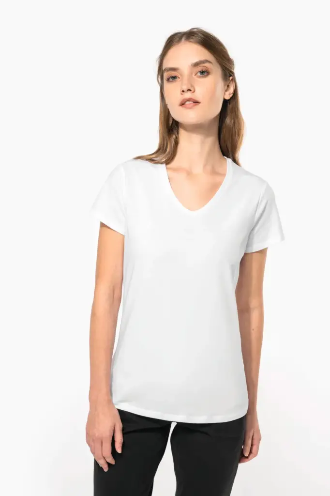 Dames-T-shirt V-hals korte mouwen