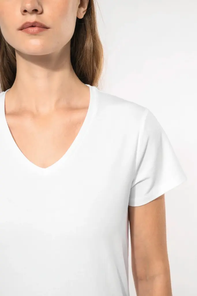 Dames-T-shirt V-hals korte mouwen — productfoto 3