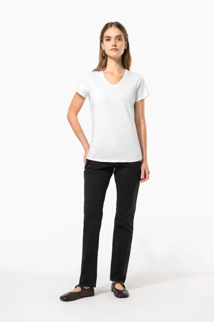 Dames-T-shirt V-hals korte mouwen — productfoto 5