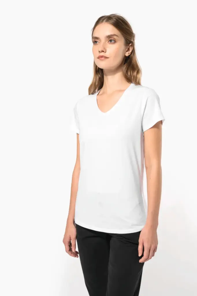 Dames-T-shirt V-hals korte mouwen — productfoto 7