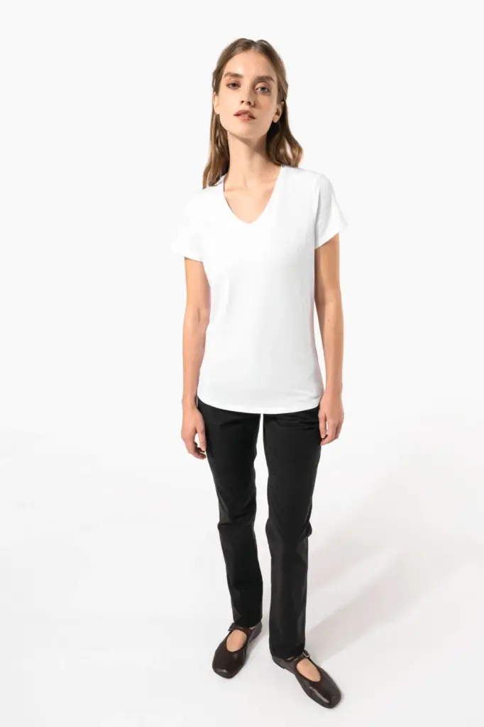 Dames-T-shirt V-hals korte mouwen — productfoto 16