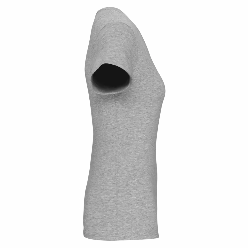 Dames-T-shirt V-hals korte mouwen, light grey heather — productfoto 20
