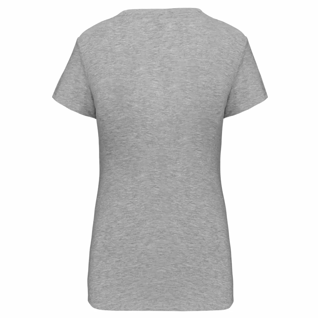 Dames-T-shirt V-hals korte mouwen, light grey heather — productfoto 22