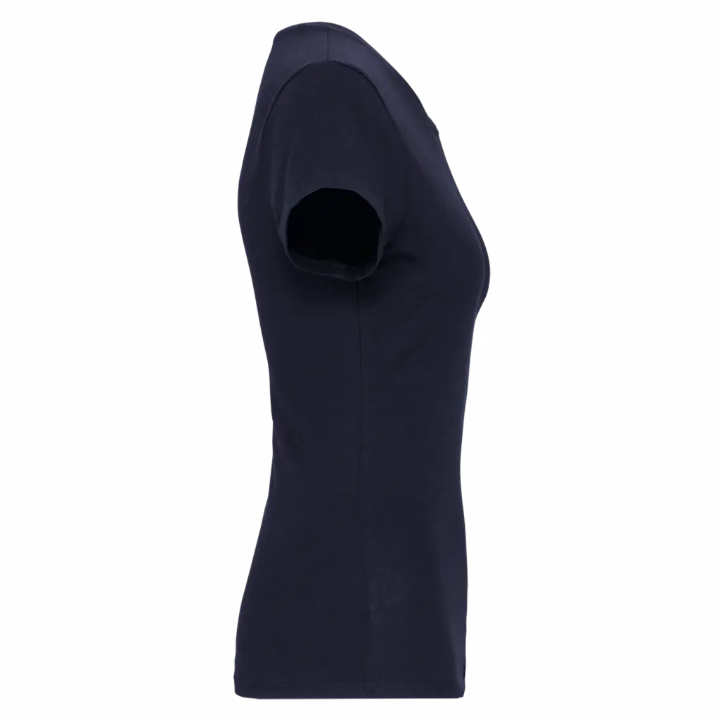 Dames-T-shirt V-hals korte mouwen, navy — productfoto 23