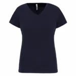 Dames-T-shirt V-hals korte mouwen, navy — productfoto 24