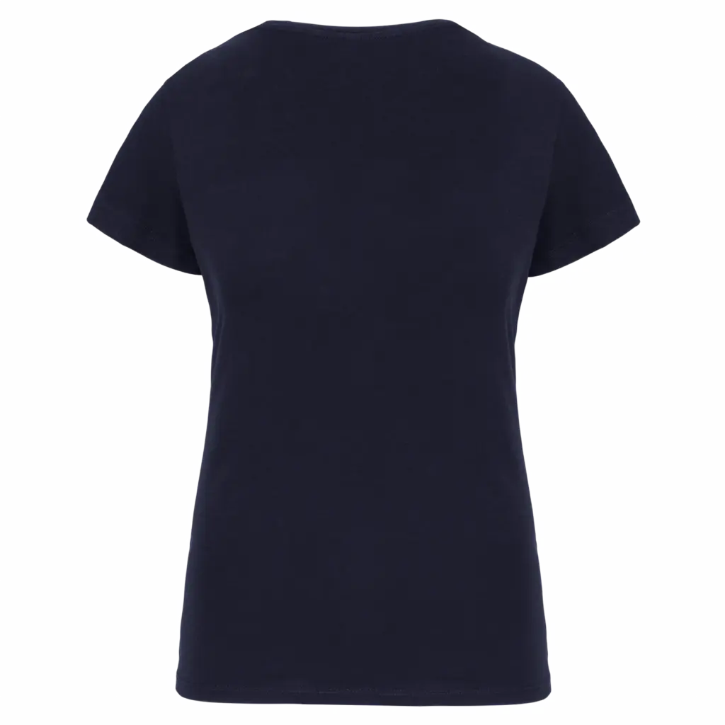 Dames-T-shirt V-hals korte mouwen, navy — productfoto 25