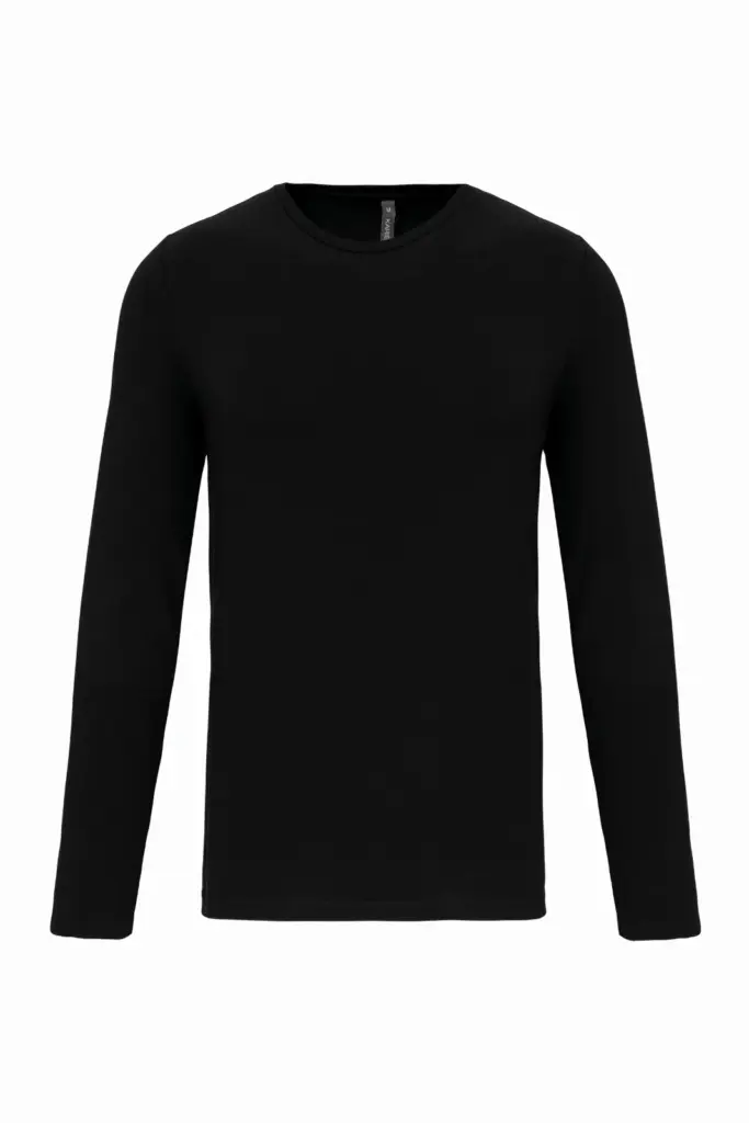 PS_K3016_BLACK - Hidalgo T-shirt ronde hals lange mouwen, black — productfoto 10