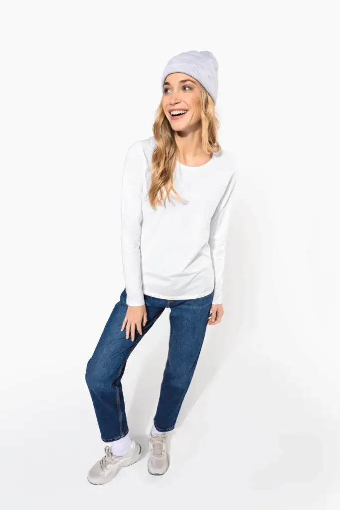 K3017-7_2025 - Hidalgo Dames-T-shirt ronde hals lange mouwen — productfoto 3