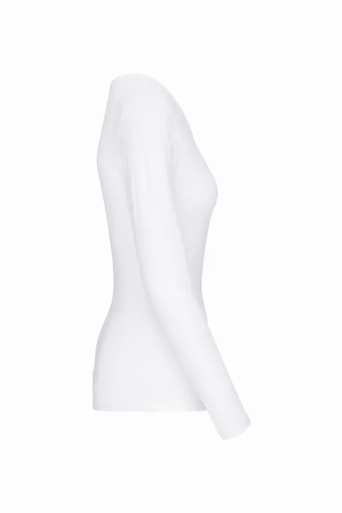 PS_K3017-S_WHITE - Hidalgo Dames-T-shirt ronde hals lange mouwen, white — productfoto 15
