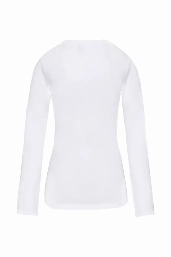 PS_K3017-B_WHITE - Hidalgo Dames-T-shirt ronde hals lange mouwen, white — productfoto 17