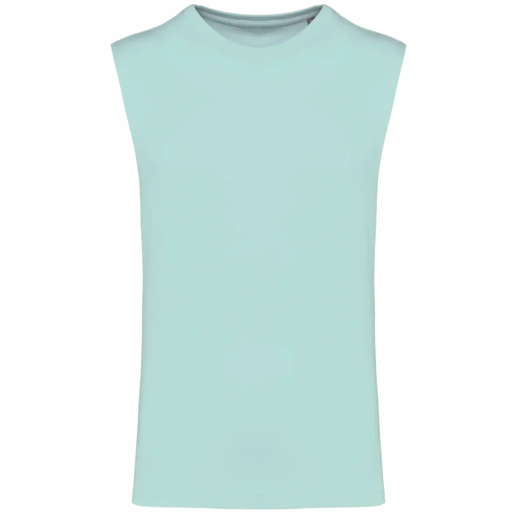 Mouwloos heren T-shirt Bio 150 IC, ice mint — productfoto 15