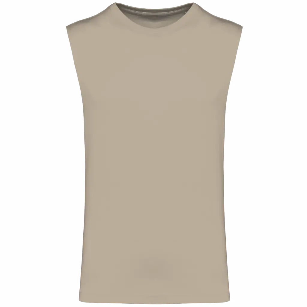 Mouwloos heren T-shirt Bio 150 IC, light sand — productfoto 18