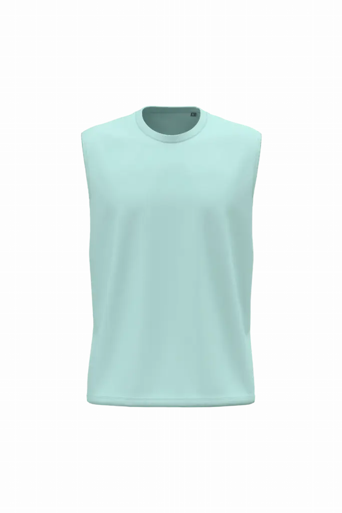 K3022ORG - Mouwloos heren T-shirt Bio 150, ice mint — productfoto 2
