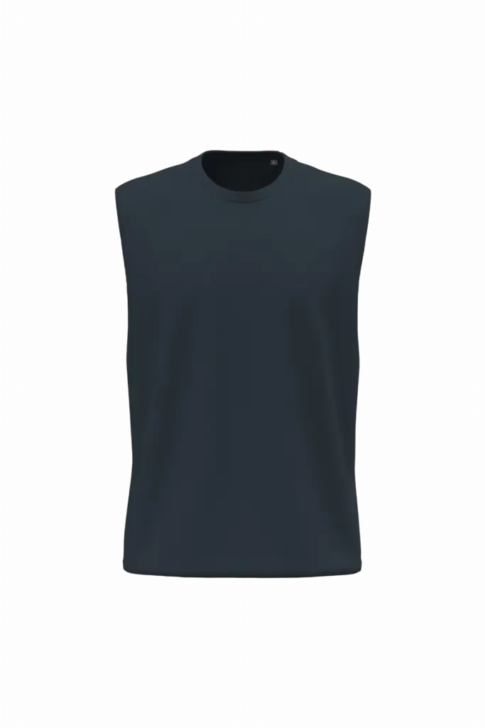 K3022ORG - Mouwloos heren T-shirt Bio 150, navy — productfoto 4