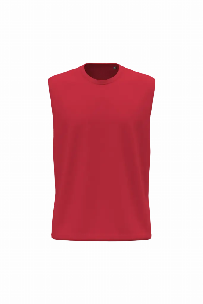 K3022ORG - Mouwloos heren T-shirt Bio 150, red — productfoto 6