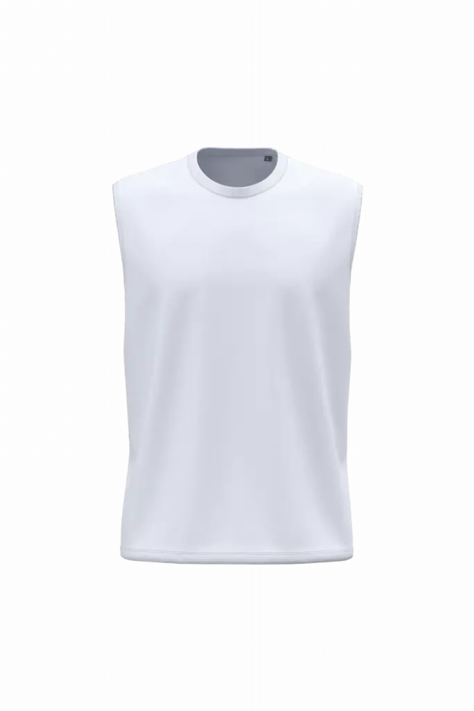 K3022ORG - Mouwloos heren T-shirt Bio 150, white — productfoto 7