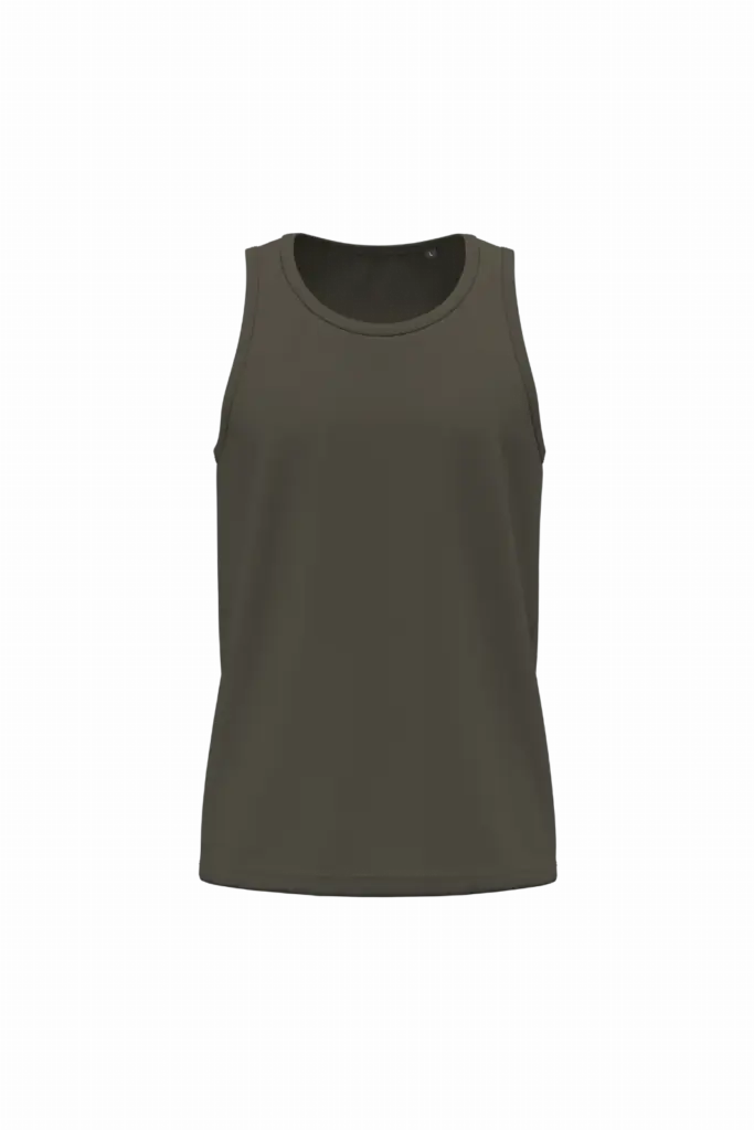 K3023ORG - Heren tanktop Bio150, dark khaki — productfoto 2