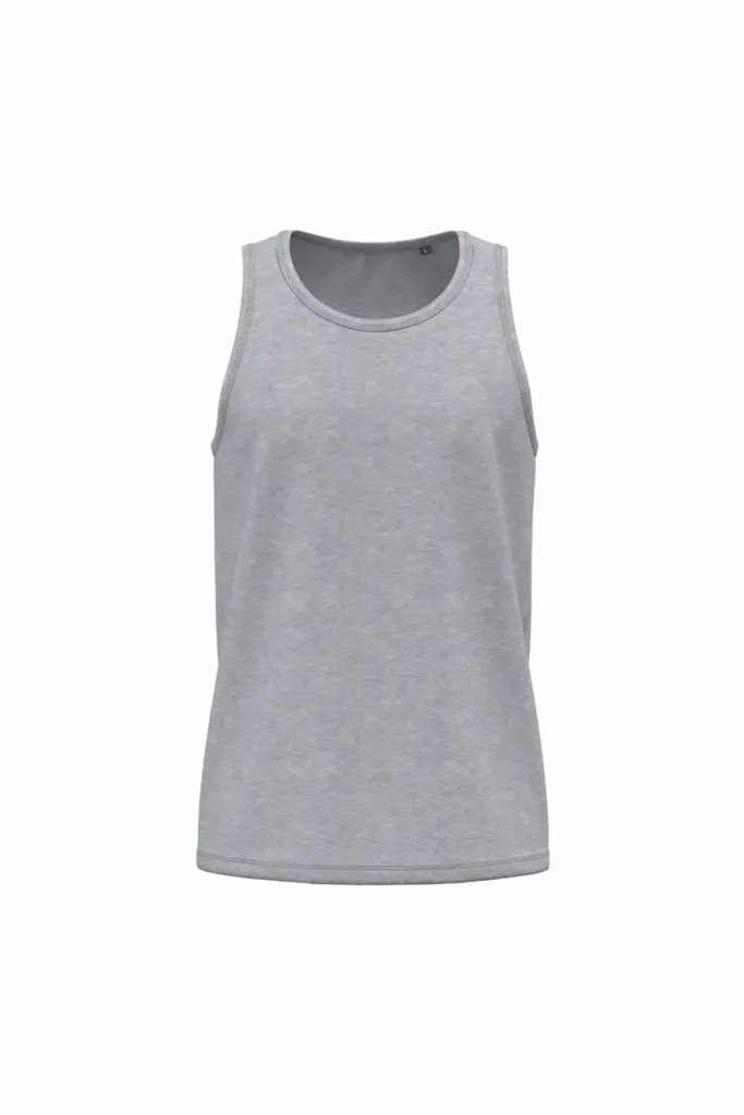 K3023ORG - Heren tanktop Bio150, oxford grey — productfoto 4
