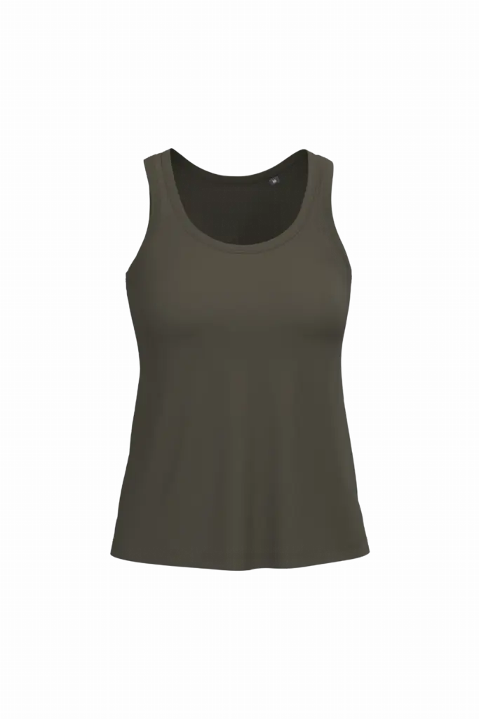 Dames tanktop Bio150 IC, dark khaki — productfoto 12