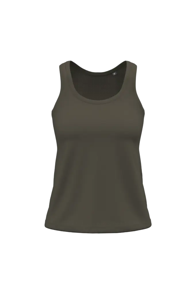 K3024ORG - Dames tanktop Bio150, dark khaki — productfoto 2