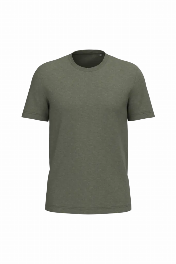PS_K3025IC_GREENMARBLEHEATHER - Hidalgo Heren T-shirt Bio150 IC, green marble heather — productfoto 49