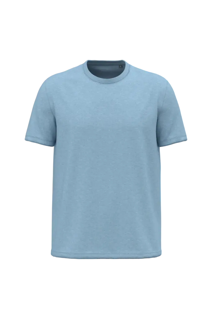 K3025ORG - Heren T-shirt Bio150, cloudy blue heather — productfoto 4