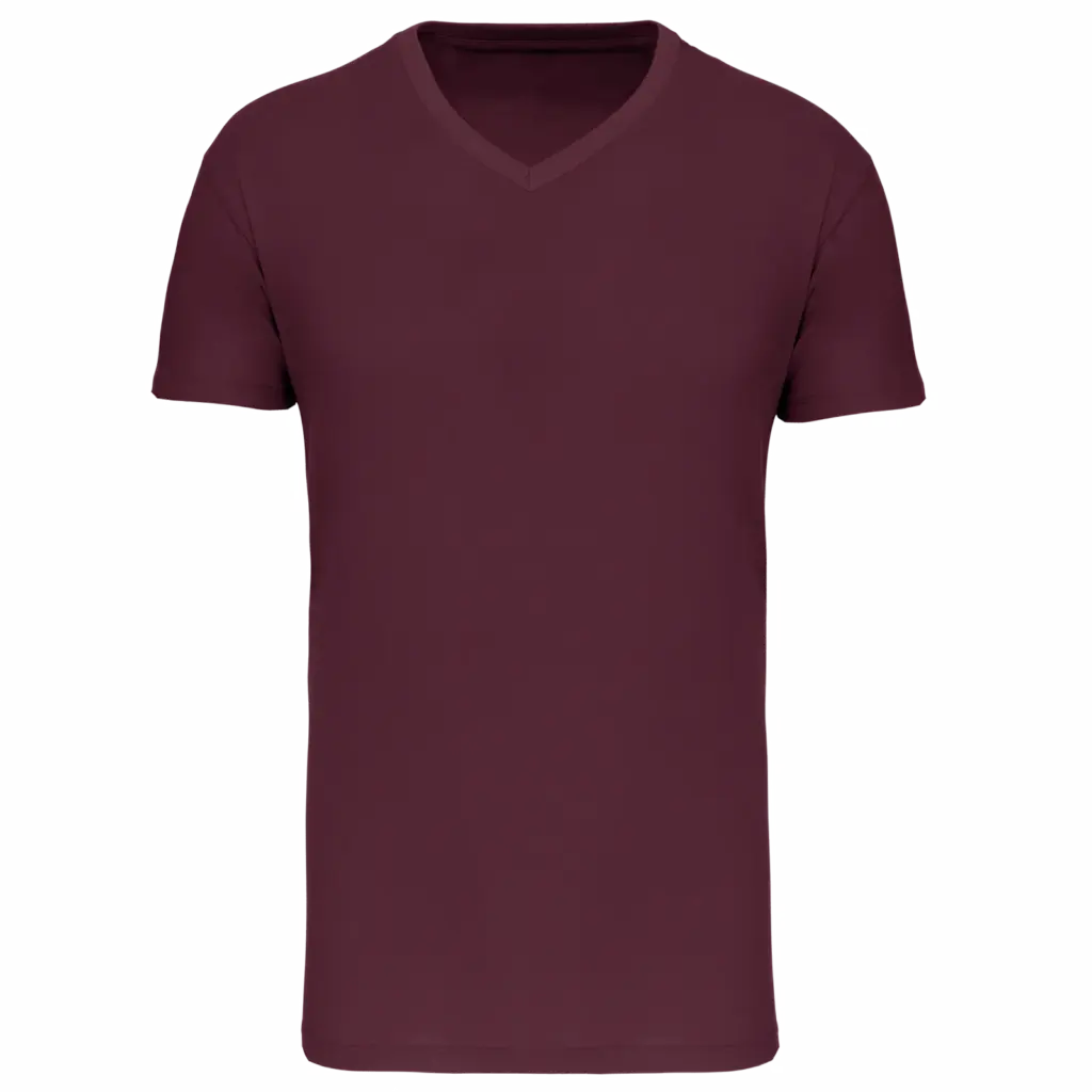 Heren-T-shirt BIO150 IC V-hals, wine — productfoto 32