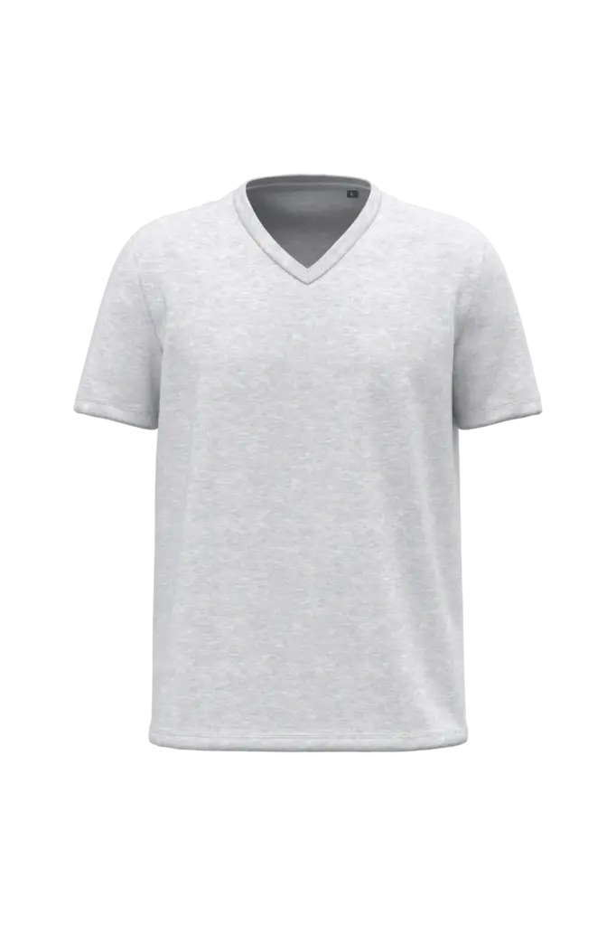 K3028ORG - Heren-T-shirt BIO150 V-hals, ash heather
