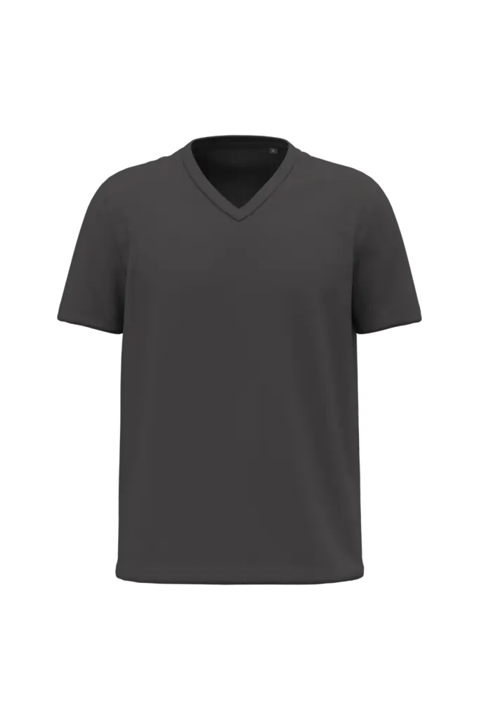 K3028ORG - Heren-T-shirt BIO150 V-hals, dark grey — productfoto 3