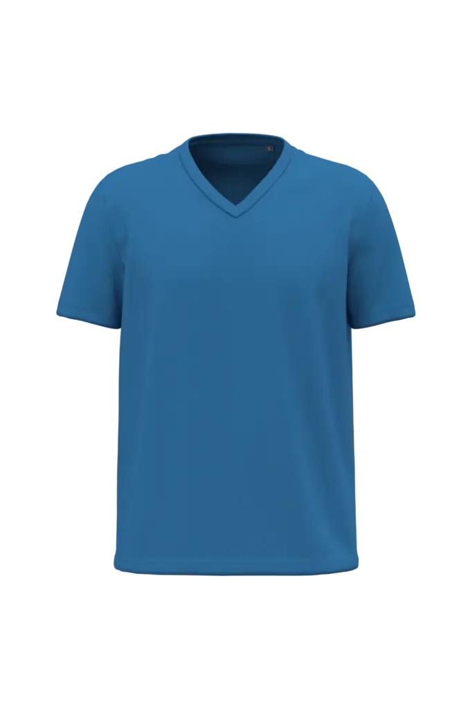 K3028ORG - Heren-T-shirt BIO150 V-hals, light royal blue — productfoto 5