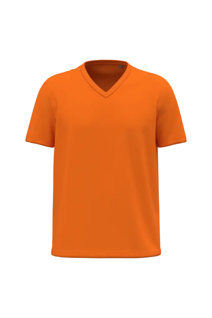 K3028ORG - Heren-T-shirt BIO150 V-hals, orange — productfoto 8