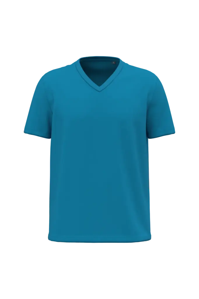 K3028ORG - Heren-T-shirt BIO150 V-hals, tropical blue — productfoto 11