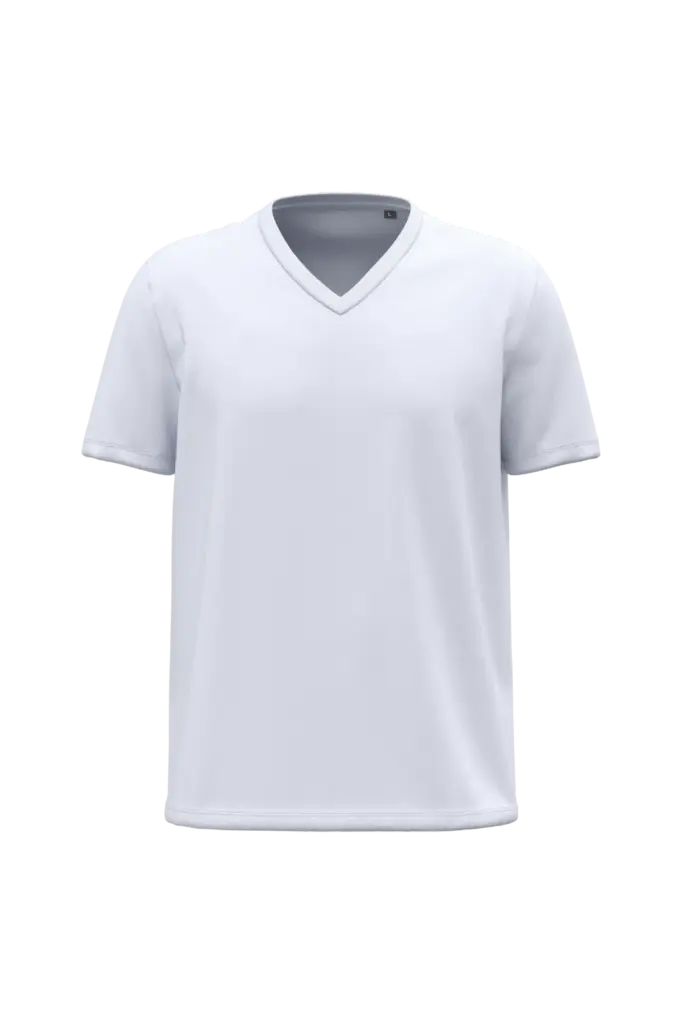 K3028ORG - Heren-T-shirt BIO150 V-hals, white — productfoto 12
