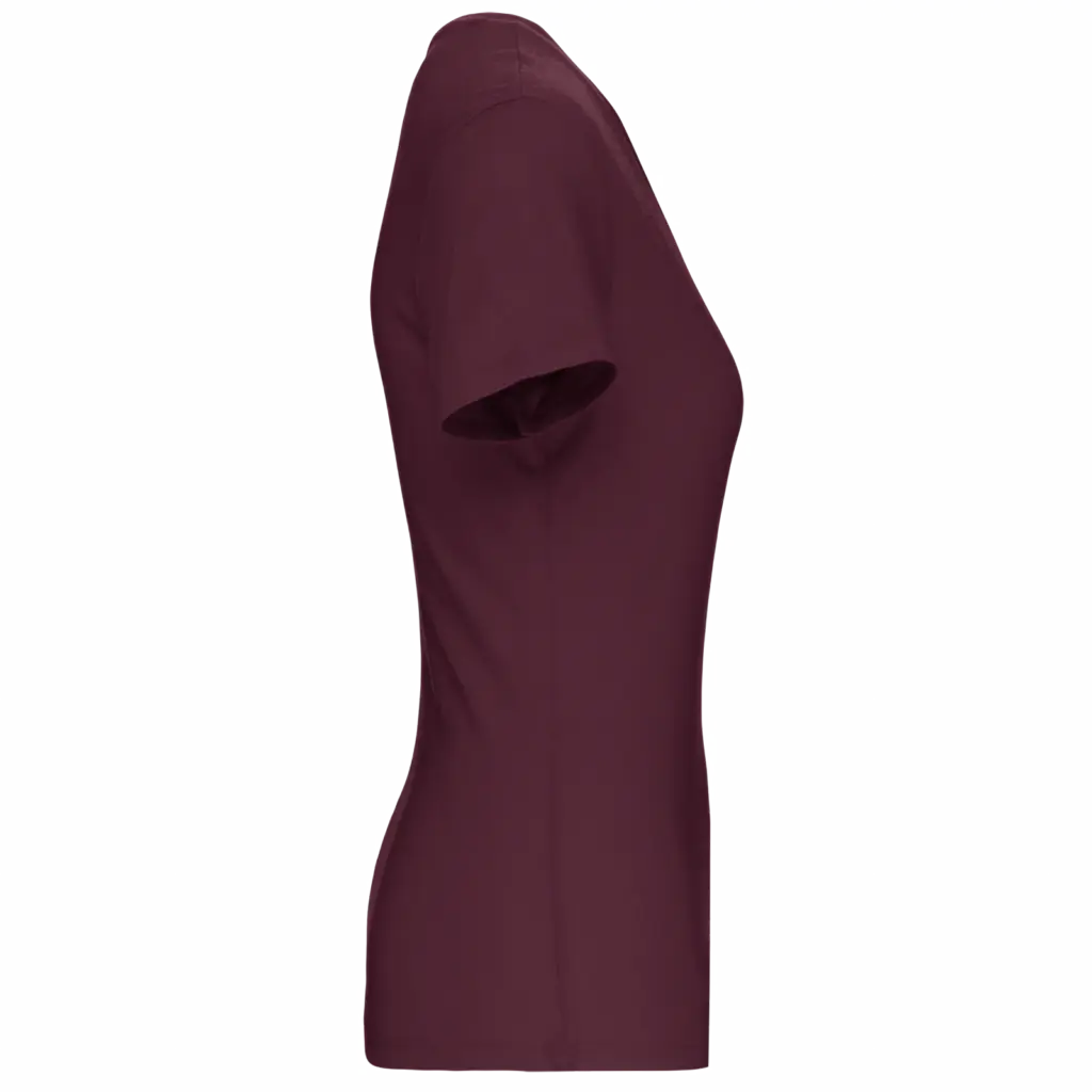 Dames-T-shirt BIO150 IC V-hals, wine — productfoto 43