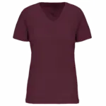 Dames-T-shirt BIO150 IC V-hals, wine — productfoto 44