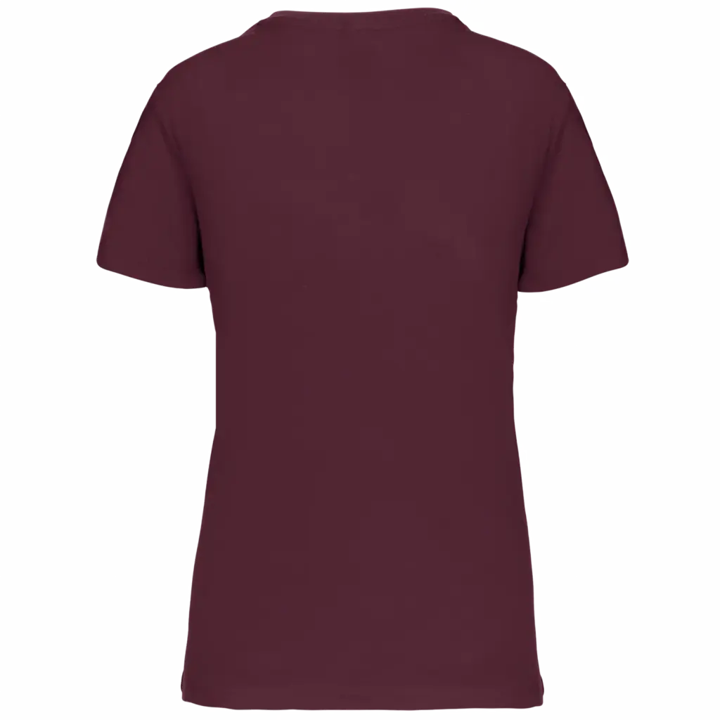 Dames-T-shirt BIO150 IC V-hals, wine — productfoto 45