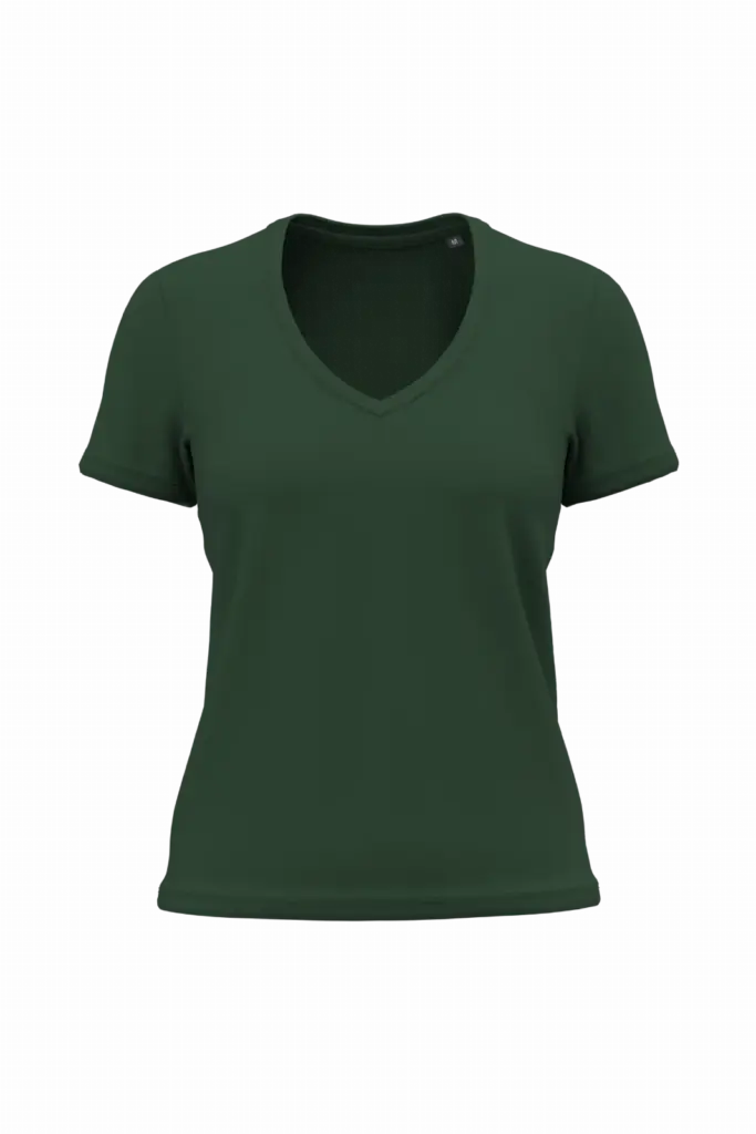 K3029ORG - Dames-T-shirt BIO150 IC V-hals, forest green — productfoto 4