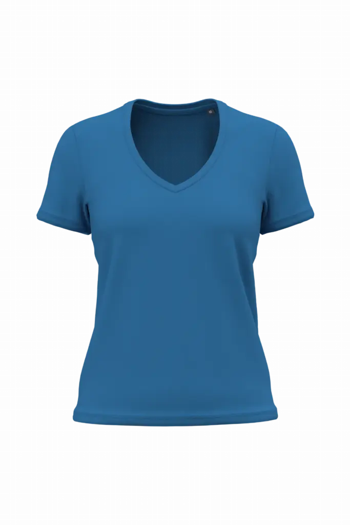 K3029ORG - Dames-T-shirt BIO150 IC V-hals, light royal blue — productfoto 5