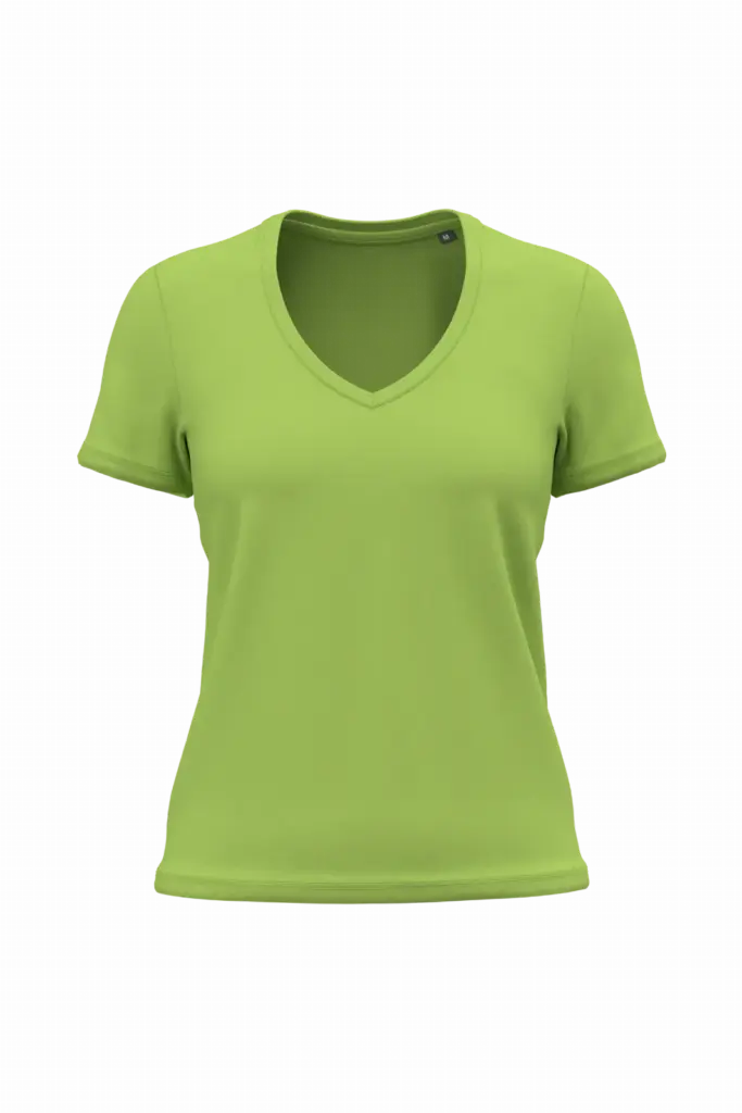 K3029ORG - Dames-T-shirt BIO150 IC V-hals, lime — productfoto 6