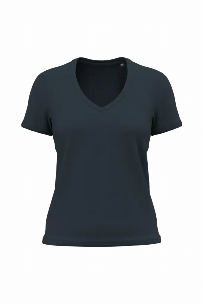 K3029ORG - Dames-T-shirt BIO150 IC V-hals, navy — productfoto 7