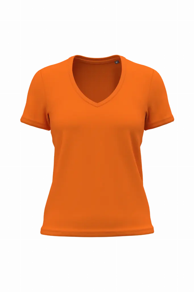 K3029ORG - Dames-T-shirt BIO150 IC V-hals, orange — productfoto 8
