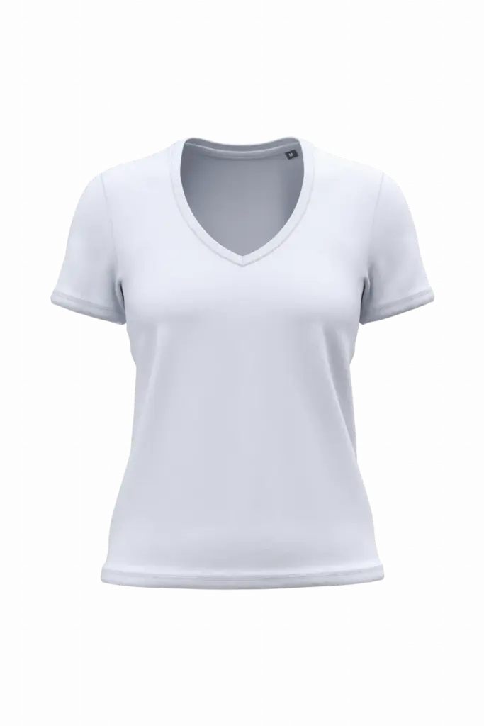K3029ORG - Dames-T-shirt BIO150 IC V-hals, white — productfoto 12