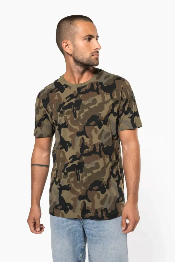 T-shirt camo korte mouwen