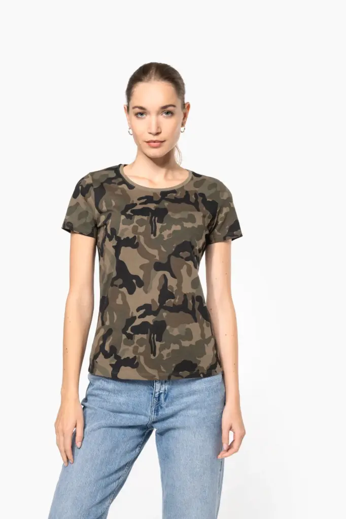 Dames-T-shirt camo korte mouwen
